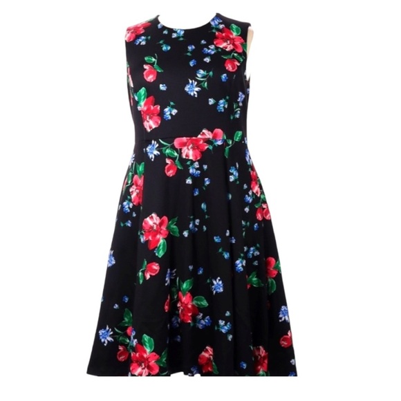 Calvin Klein floral sleeveless fit flair dress soft substantial fabric 14W
C - Picture 2 of 12